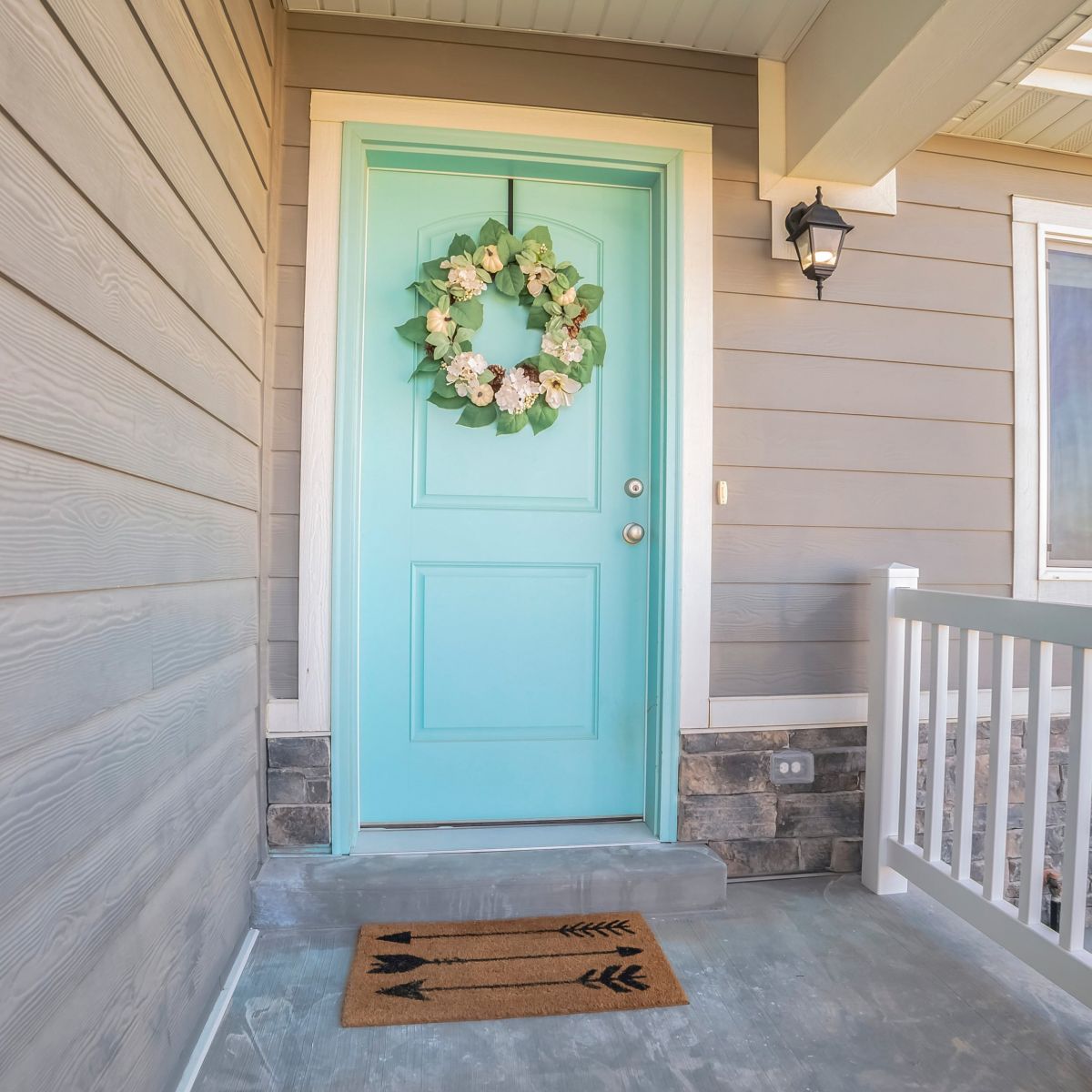 blue pastel front door