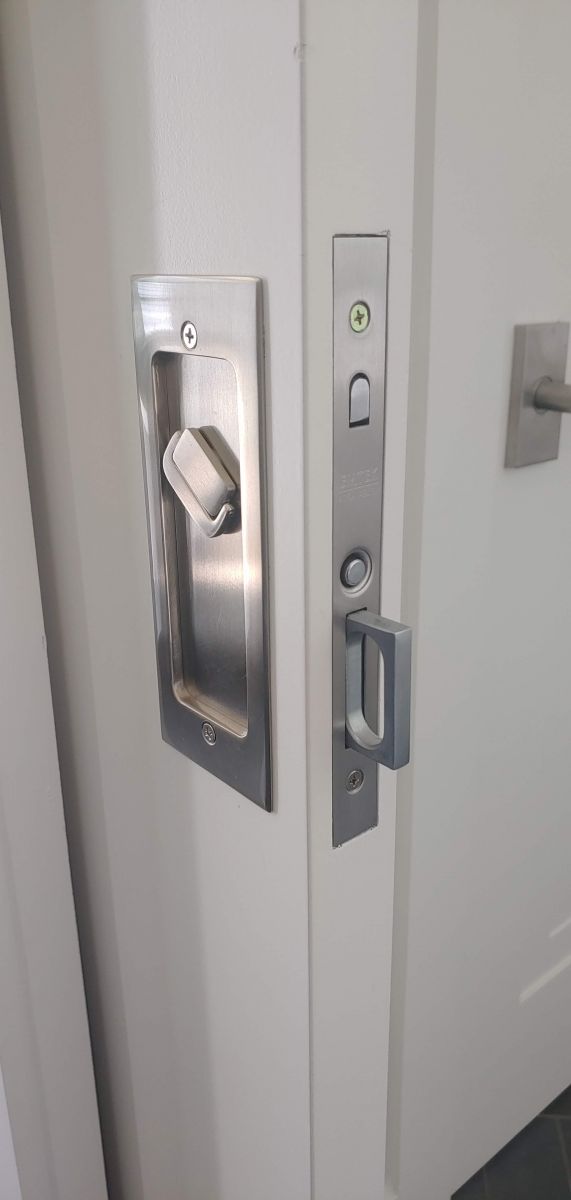 unique silver door lock and hardware