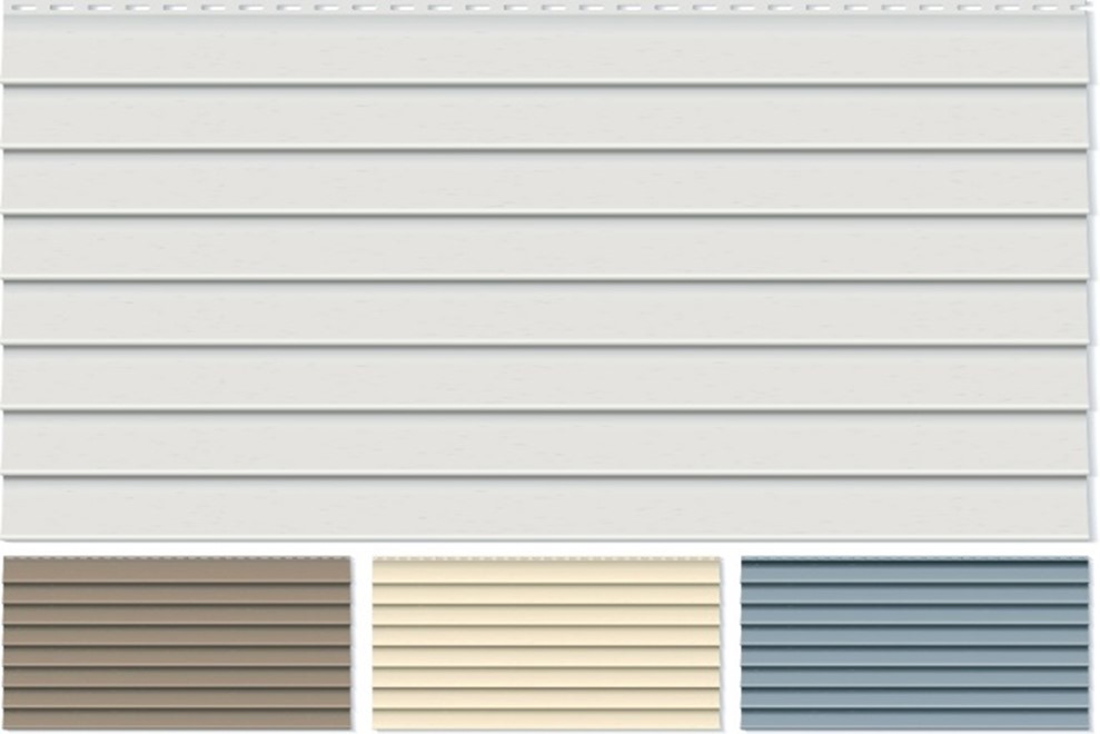 A close-up of several siding