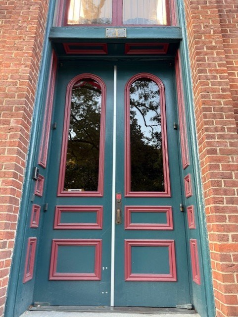 Historic double entry doors restored for the North Carolina Historic Labor Building project