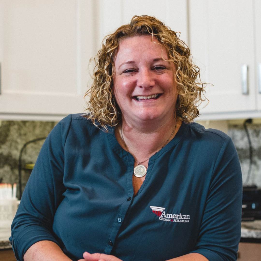 Jenni, a kitchen and bath designer at American Cedar & Millwork
