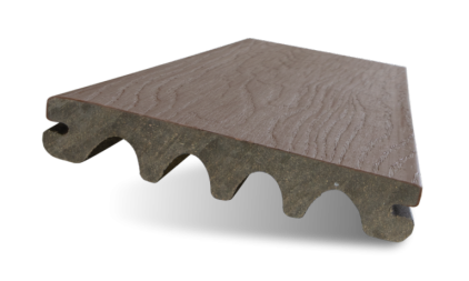 MoistureShield Elevate capped wood-composite decking board with a solid core barrier